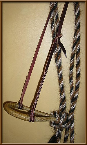 5/8 inch 8 Plait Bosal, Vaquero Style Latigo Hanger - BHH