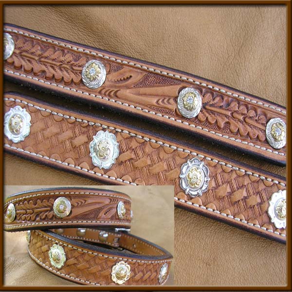 Hand Tooled Leather Collar w/Silver - DCL