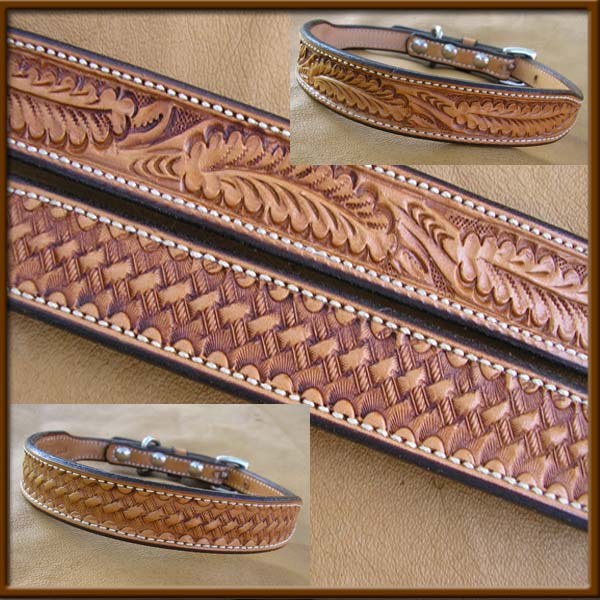 Hand Tooled Leather Collar - DCL