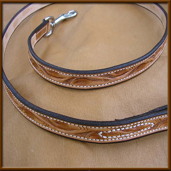 Hand Tooled Leather Lead - DCL