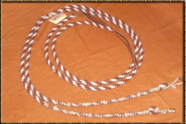 Horse Hair Split Reins with Rawhide Buttons - RRWR