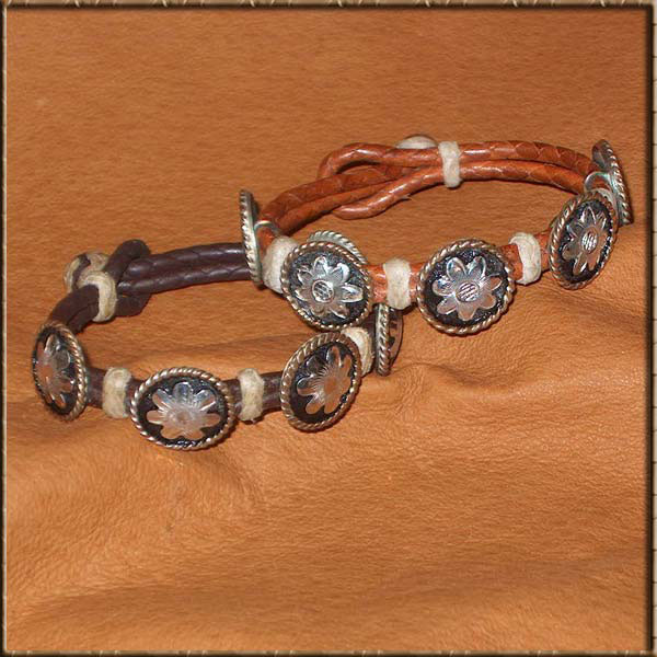 Silver 5 Concho Bracelet Floral Des - JEWELRY