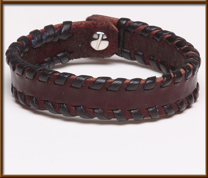 Side Laced Leather Bracelet - JEWELRY