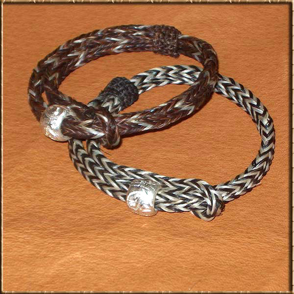 Horse Hair Adjustable Bracelet with Silver Ball - JEWELRY