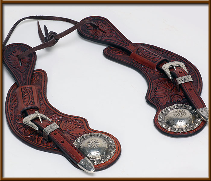 Floral Hand Tooled Spur Straps - SPURSTRAPS