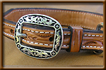 Handtooled Collar with Silver and Black Buckle - DCL