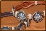 Silver 5 Concho Bracelet Floral Des - JEWELRY